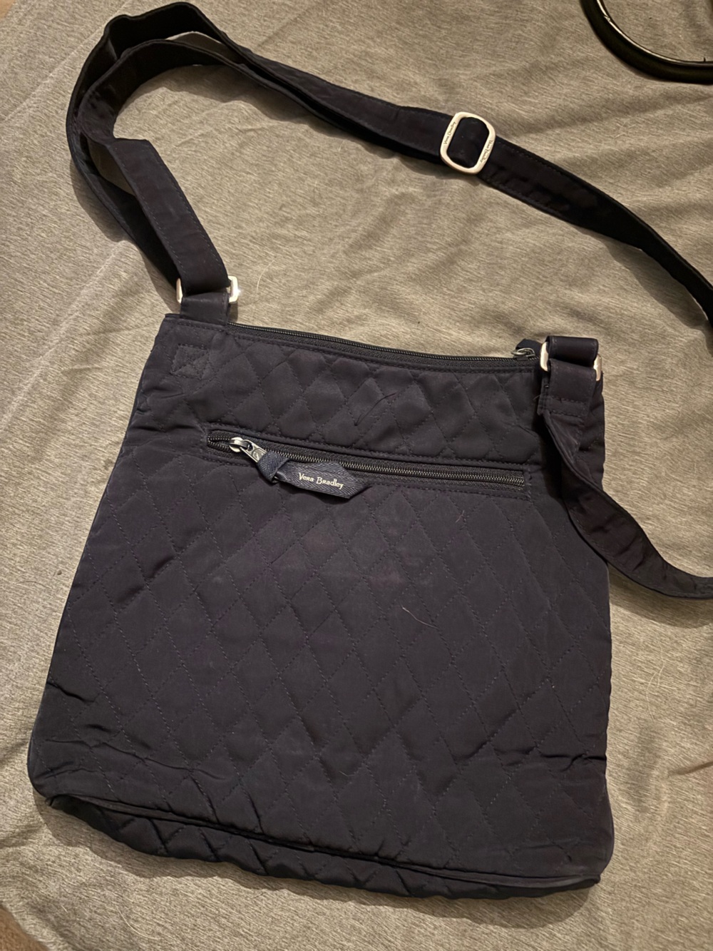 Vera Bradley Quilted Black Messenger Crossbody